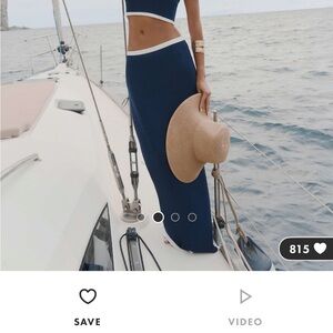 4th & reckless x luana barrow Colette knit contrast strap maxi beach skirt only